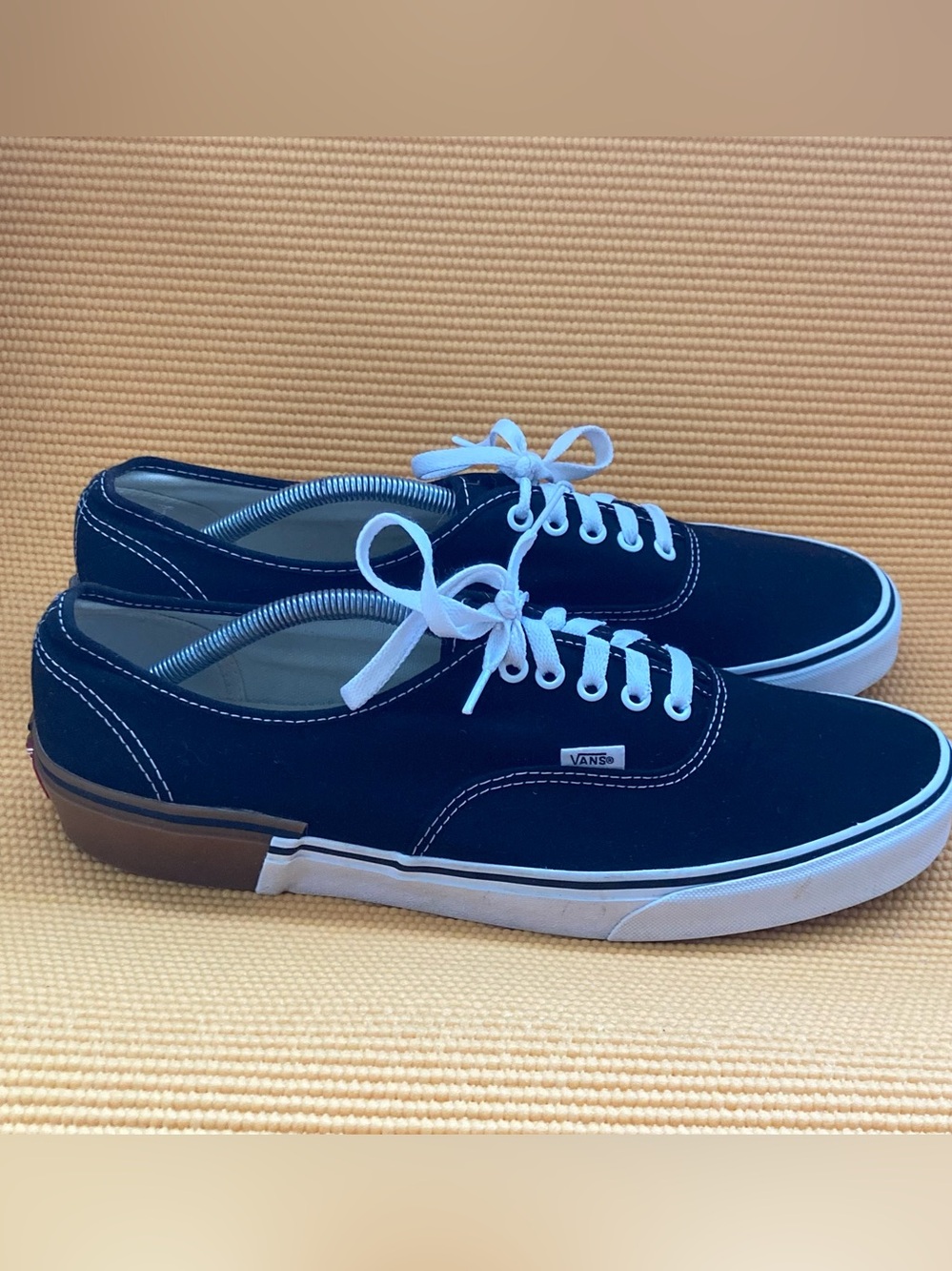 Vans Black Canvas Gum Block  Low-Top Sneakers with White Accents